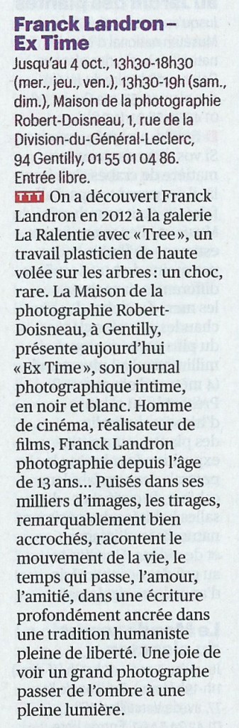 Télérama Sortir 29 juillet 2015 article détail